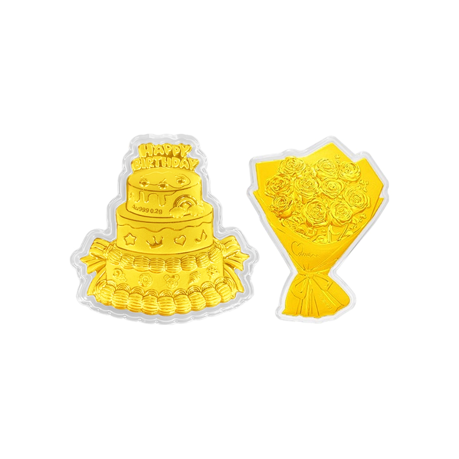 推荐商品：D.Get 生日快乐玫瑰花足金投资贵金属 ZJJP2979