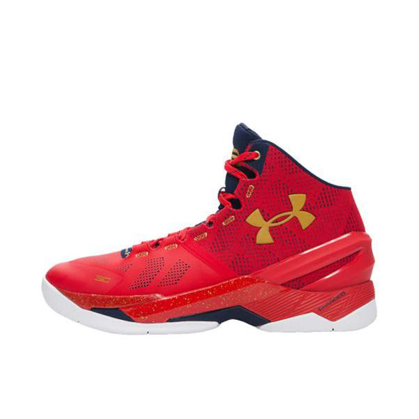 推荐商品：Under Armour/安德玛 Curry 2 透气 减震耐磨 实战训练 篮球鞋 Red/Gold 大红