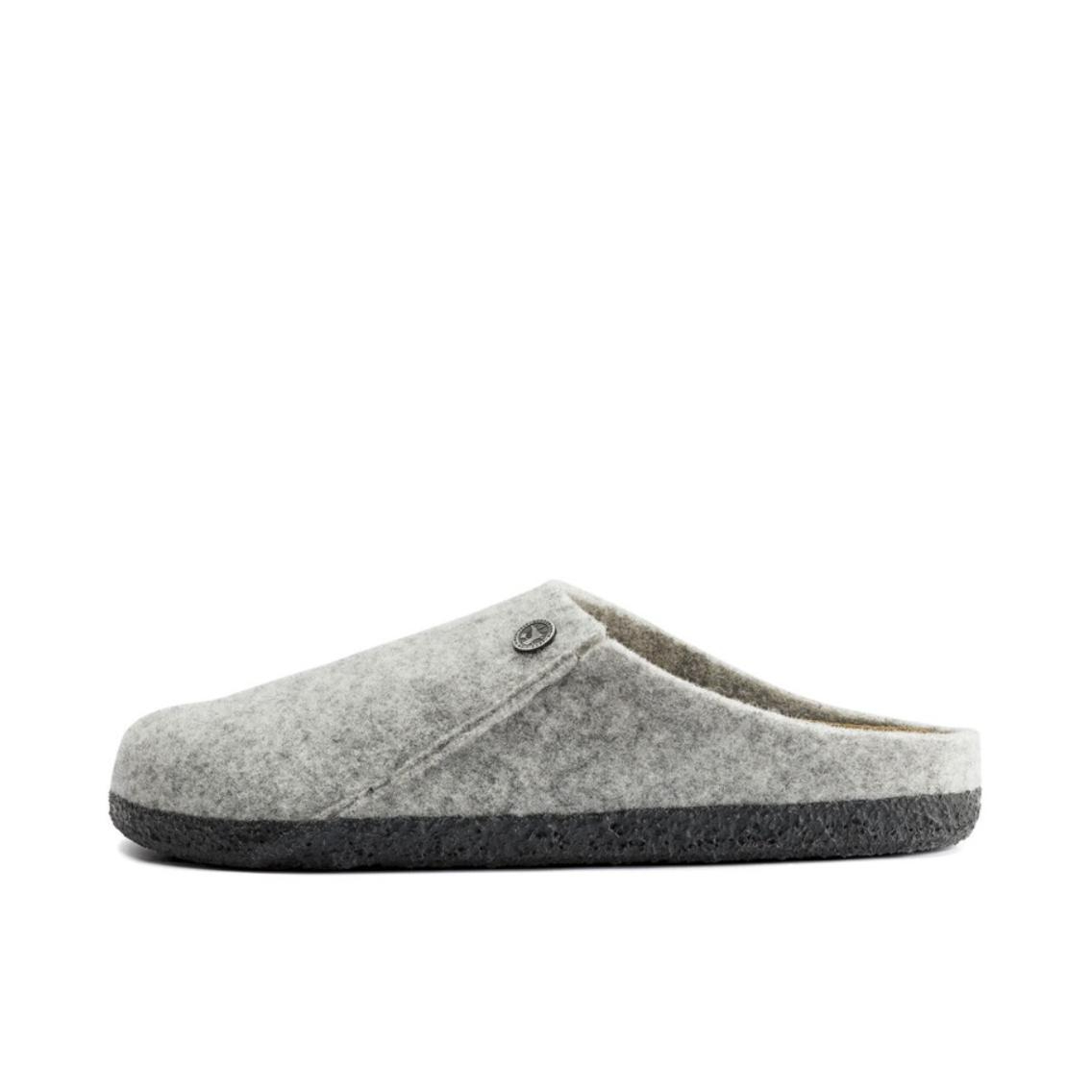 推荐商品：Birkenstock Zermatt系列 包头 绒面 圆头 防磨 软木 织物 羊毛毡 勃肯鞋 秋冬 拖鞋 浅灰色