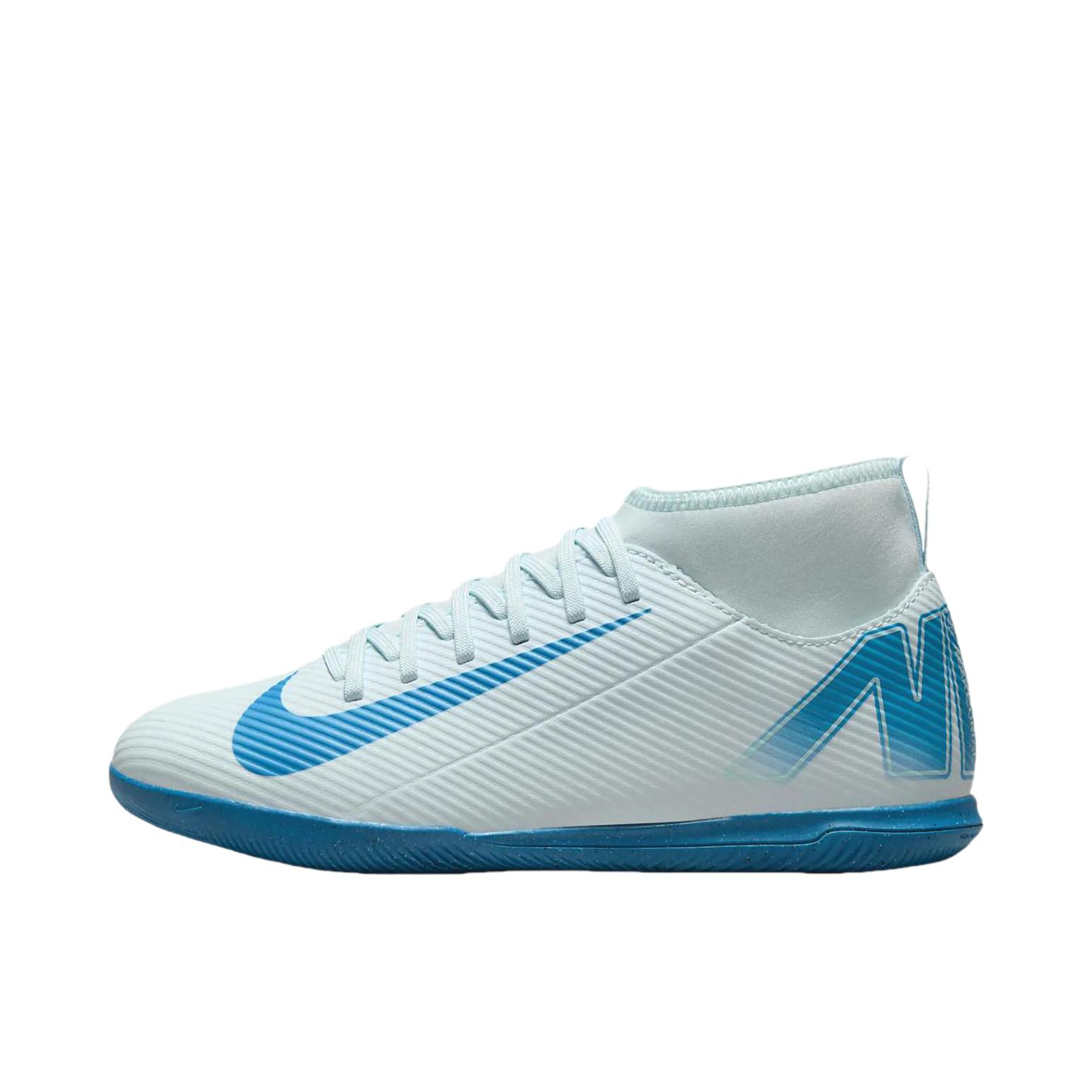 推荐商品：Nike Mercurial Superfly 10 Club IC 足球鞋 低端平底室内球场训练防滑 大童/高帮/冰川蓝/蓝色轨道
