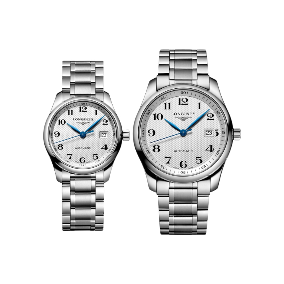 LONGINES/浪琴 名匠系列 29mm40mm商务时尚精钢表带自动机械情侣对表 银色情侣对表 L2.257.4.78.6+L2.793.4.78.6