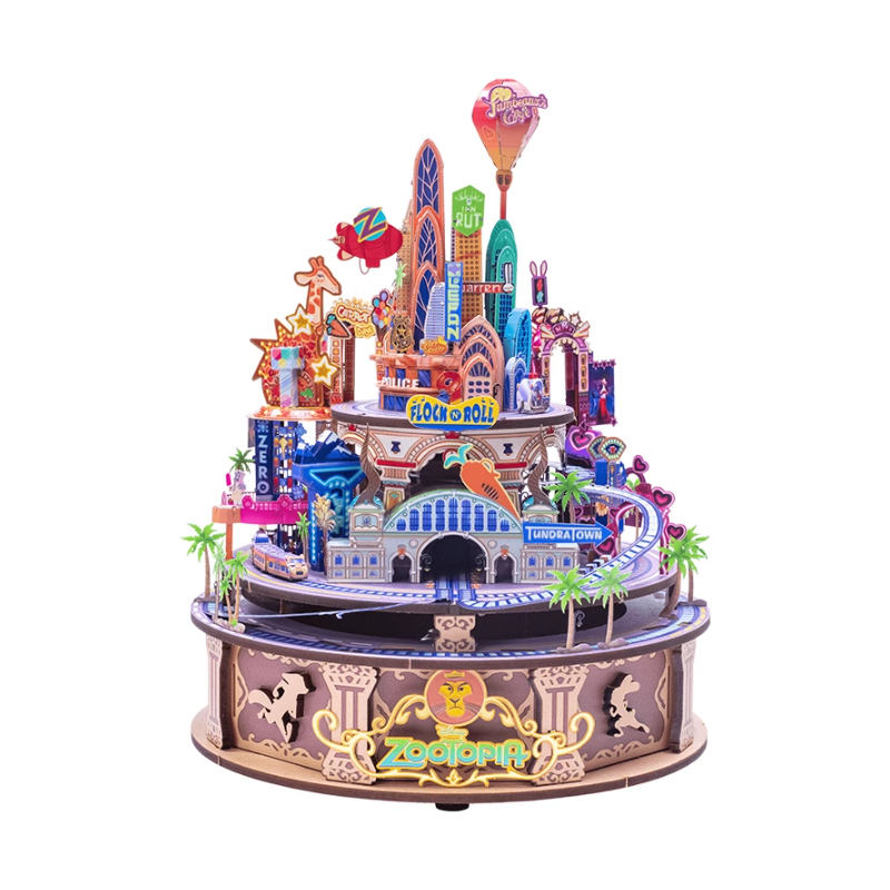 推荐商品：Disney/迪士尼 疯狂动物城 立体金属八音盒 拼图