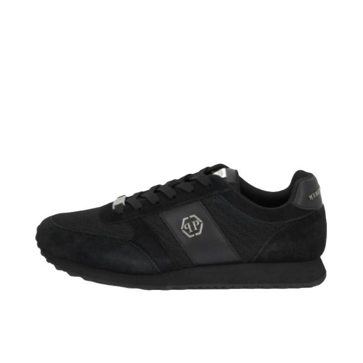 推荐商品：Philipp Plein 运动休闲鞋 皮革织物休闲圆头 LAES-USC0978-PLE022N 黑色