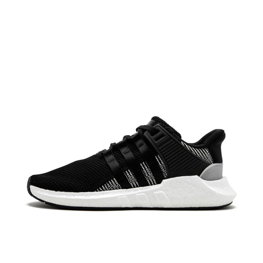 推荐商品：adidas EQT Boost Support 93/17 噪音 缓震 防滑耐磨 舒适轻便 网布透气 日常 运动休闲鞋 Black White 黑色/银色