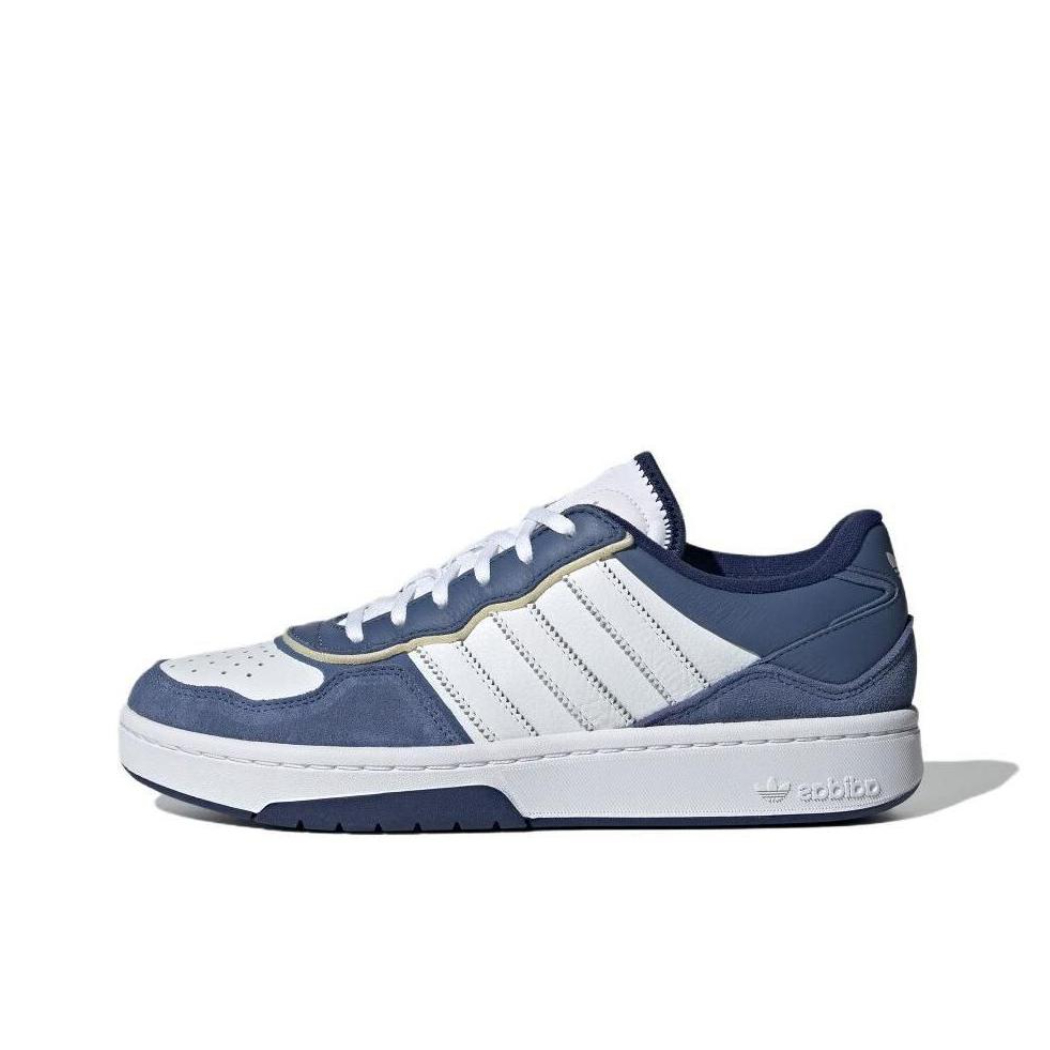 推荐商品：adidas Originals Courtic 面包鞋 板鞋 防滑耐磨轻便平跟圆头 白色/深蓝