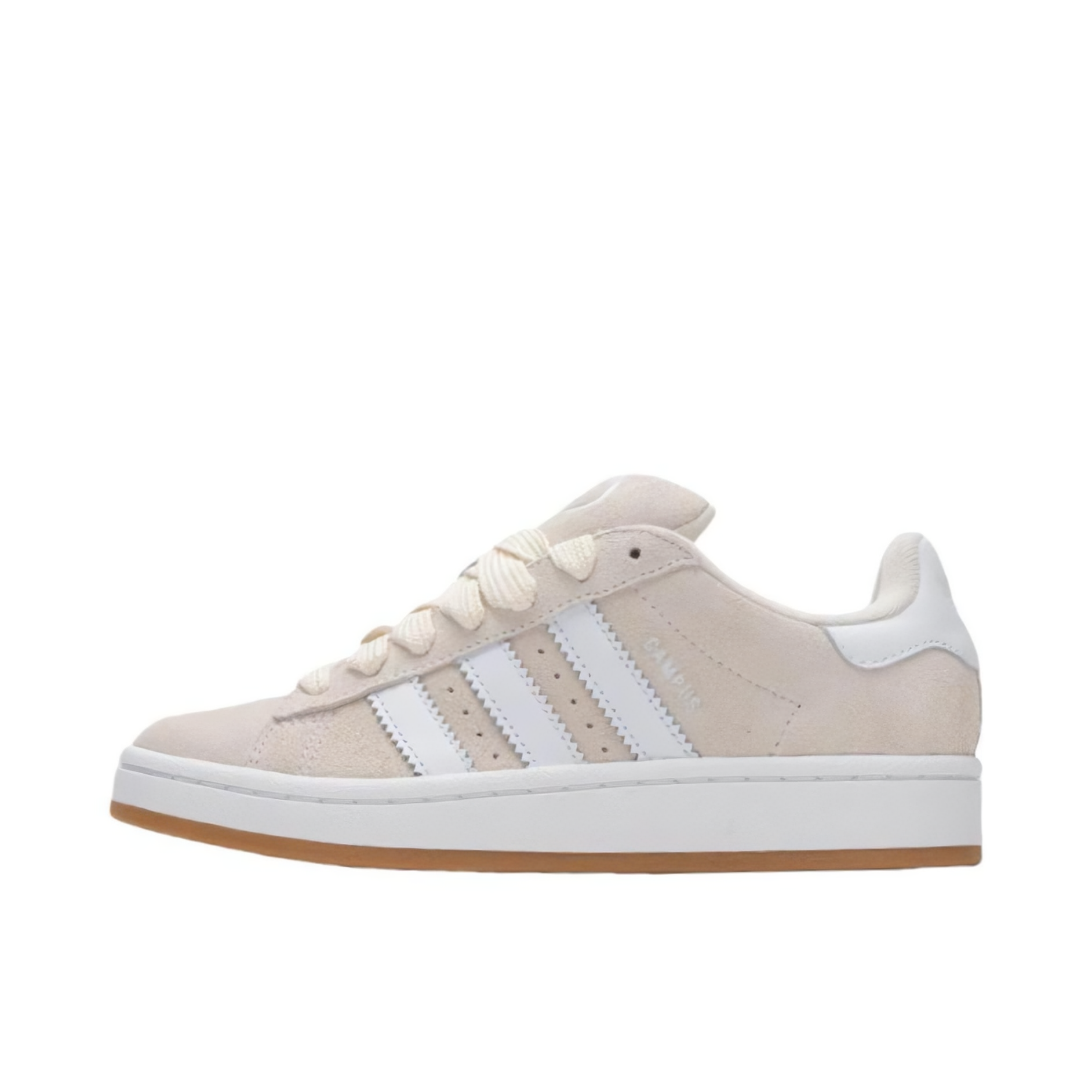 推荐商品：adidas Originals Campus 00s 板鞋 面包鞋 复古缓震透气轻便薄底贴合耐穿圆头包裹性平跟支撑 白色/米色/棕色