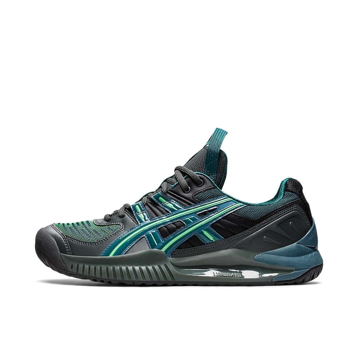 推荐商品：Asics/亚瑟士 HS5-S Gel-Resolution SPS 跑鞋 耐磨透气防滑舒适 KIKO KOSTADINOV联名/深灰/绿色