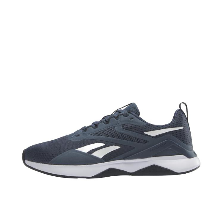 推荐商品：Reebok/锐步 NANOFLEX ADVENTURE TR 2系列 综合训练 轻便透气 室内健身 织物 防滑耐磨 舒适百搭 体能运动 训练鞋 蓝色/白色