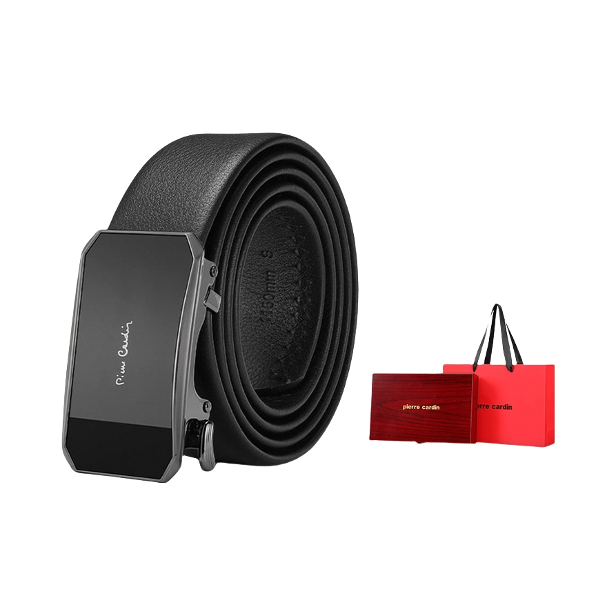 推荐商品：Pierre Cardin/皮尔卡丹 24AW镜面自动扣商务头层牛皮皮带 W42866079