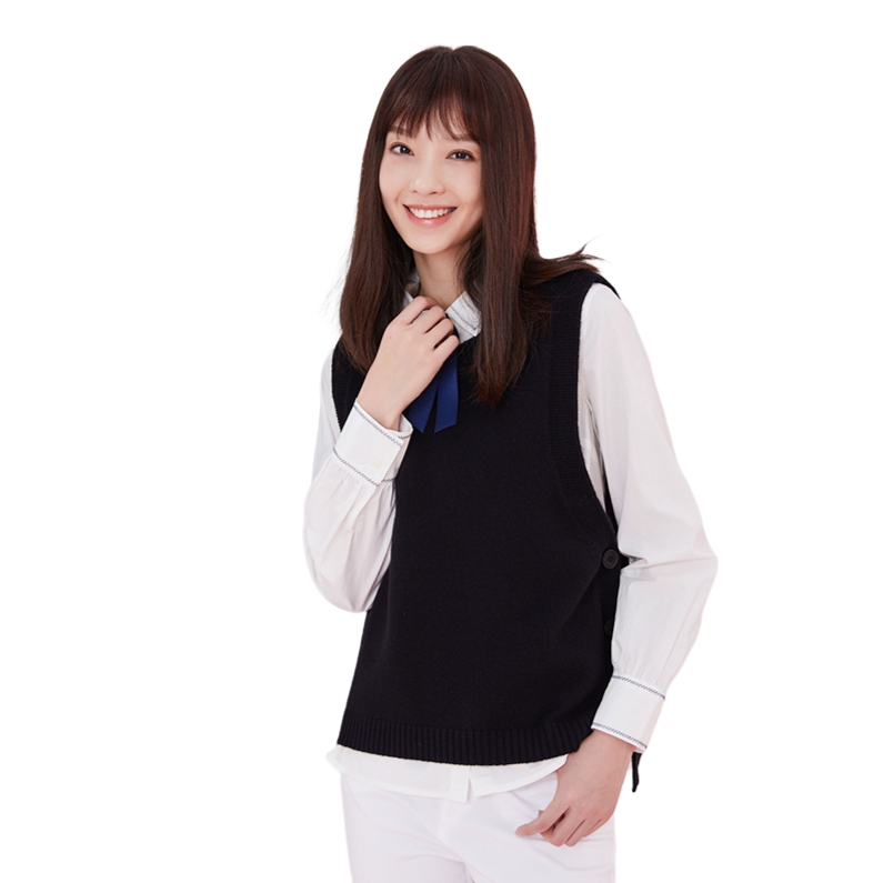 推荐商品：clothscenery/布景 绵羊毛圆领无袖马甲 女装 BW01BH3032 黑