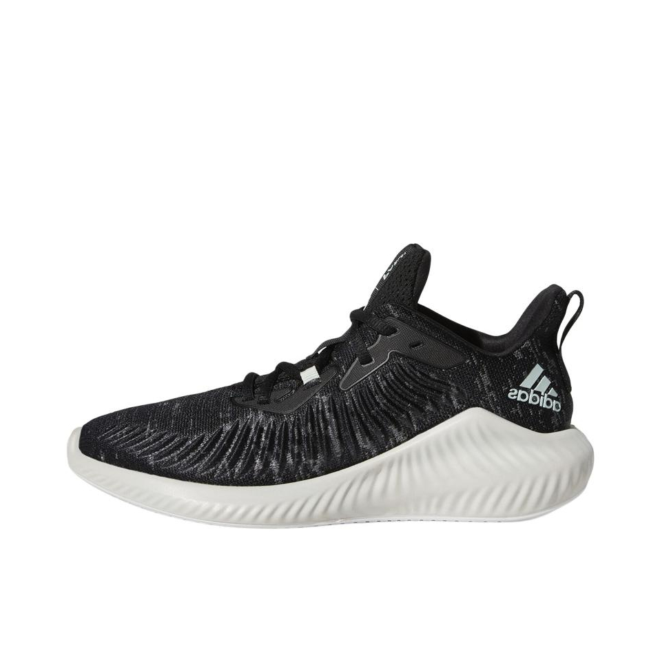 推荐商品：adidas Alpha Bounce+ 跑鞋 缓震防滑耐磨轻质网面透气织物轻运动 Core Black/Cloud White 女款/黑色/白色