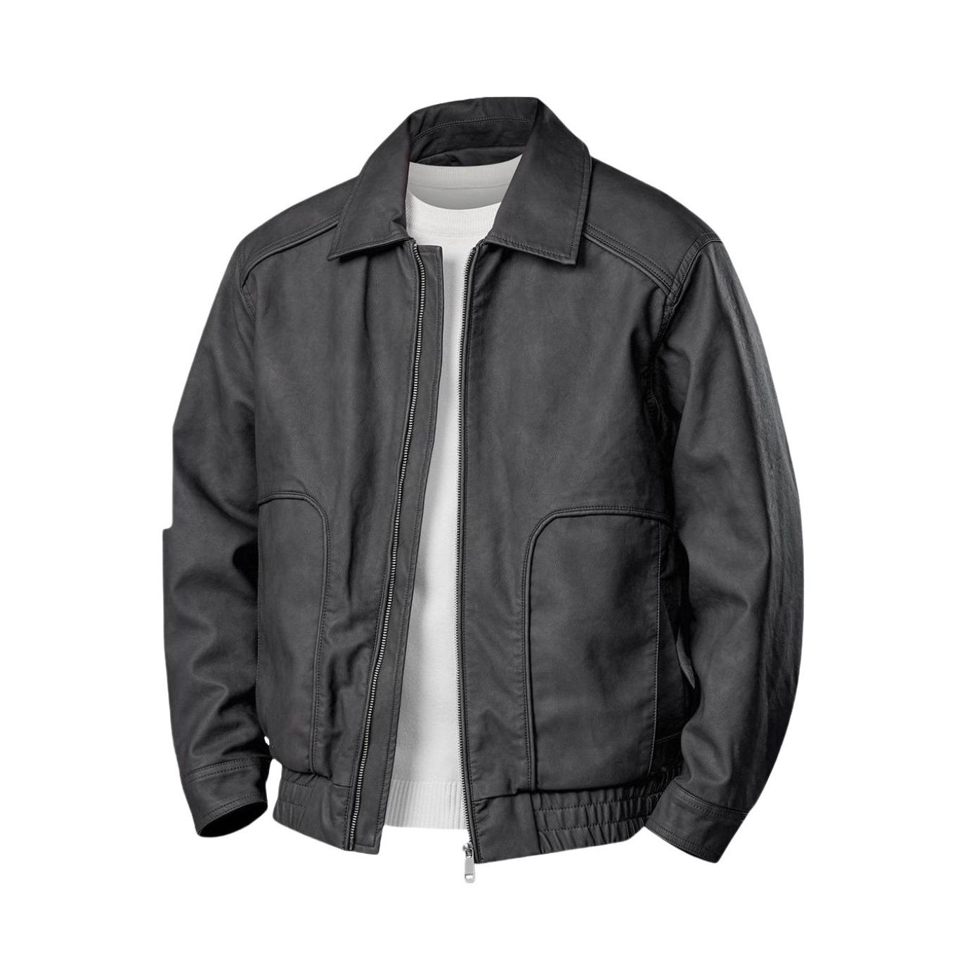 推荐商品：Mark Fairwhale/马克华菲 复古防风保暖长袖皮衣 MA154MCWL064 黑