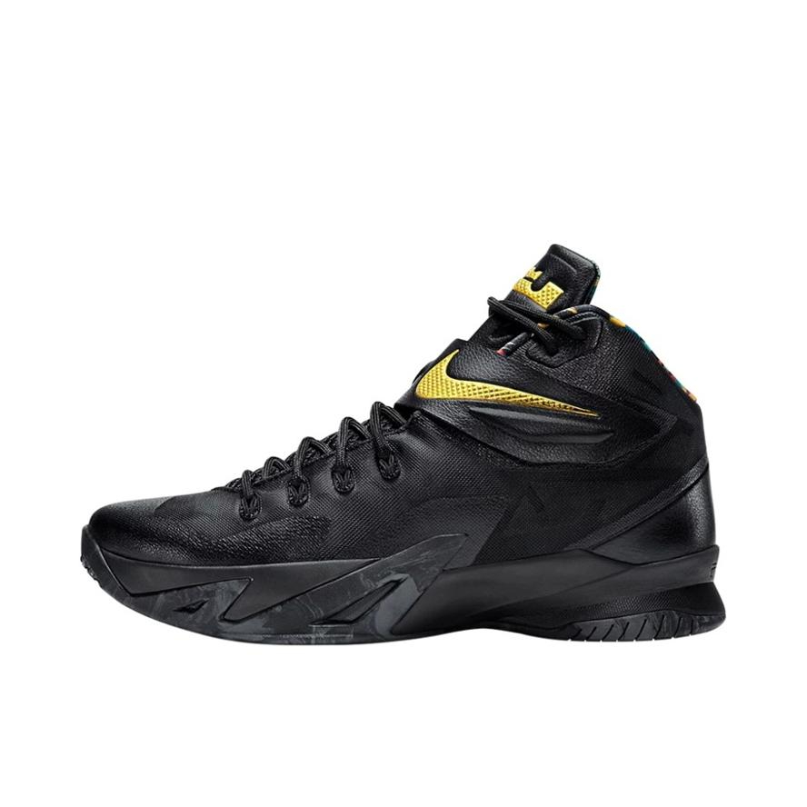推荐商品：Nike zoom LeBron Soldier 8 士兵8 篮球鞋 防滑耐磨减震轻便包裹性圆头实战舒适 Black Gold 黑金
