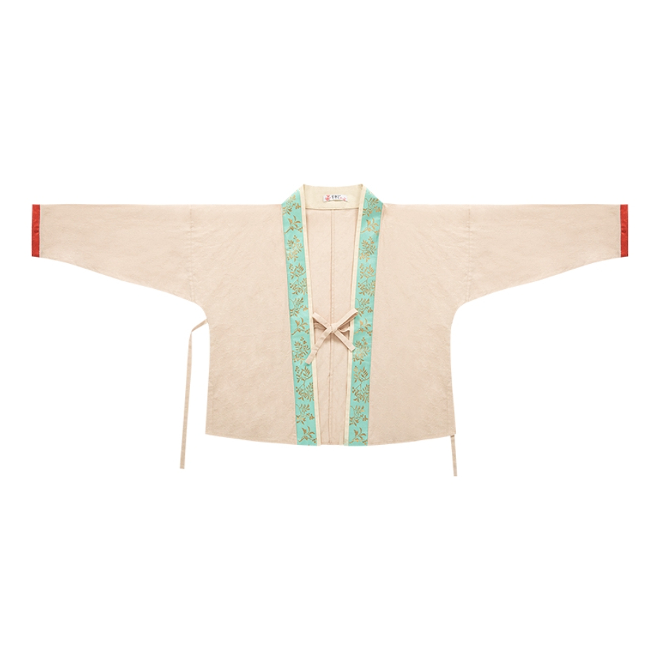 推荐商品：花朝记 怀袖 印金织金对襟袄飞机袖褶裙围裳汉服 女装 粉/飞机袖