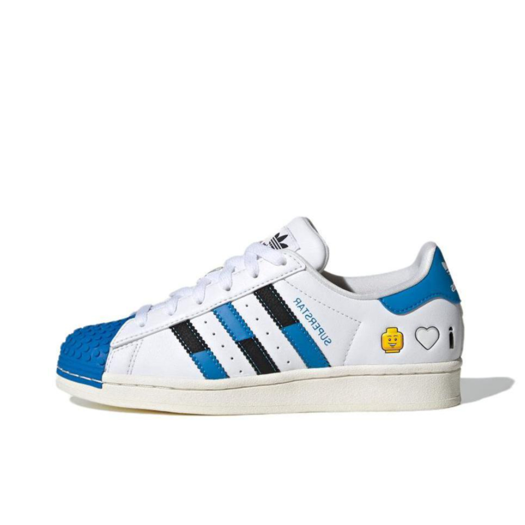 推荐商品：adidas Originals Superstar 360 板鞋 贝壳头经典防滑减震 大童/乐高联名/白色/蓝色