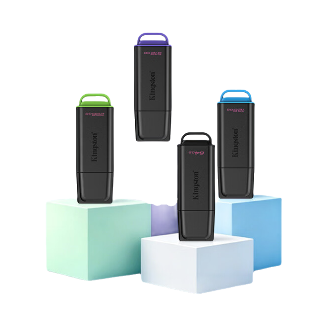 Kingston/金士顿 DTXG2 USB3.2 U盘 多彩钥匙环 轻巧便携 学习办公 投标 电脑 车载 黑色
