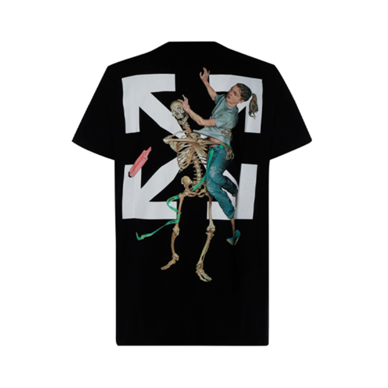【热门单品】OFF-WHITE C/O VIRGIL ABLOH OW跳舞骷髅 短袖 男女同款 OMAA038F20FAB001
