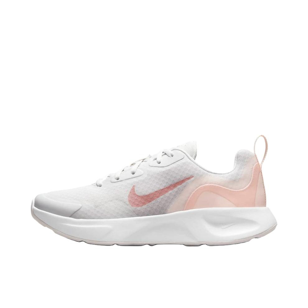 推荐商品：Nike Wearallday 跑鞋 缓震抓地回弹舒适轻便耐磨网面透气织物合成革复古 白色/浅粉色