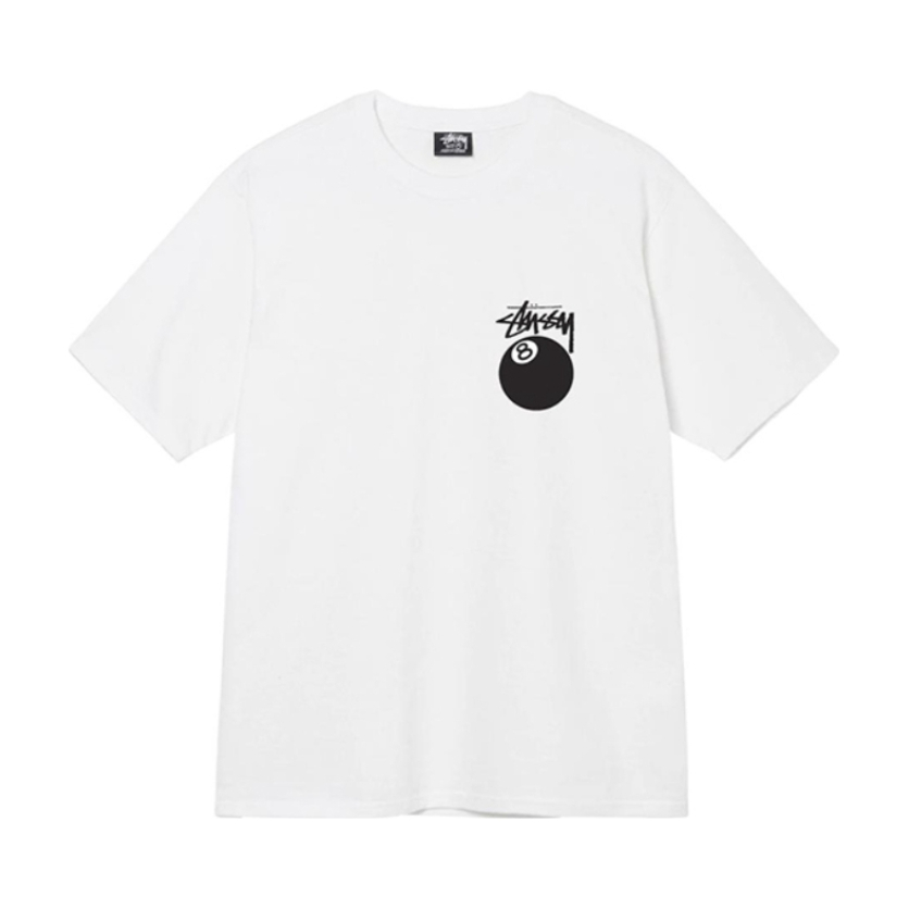 Stussy 8 Ball Tee 斯图西背面8号球印花情侣圆领套头短袖T恤 男女同款 SUSTE1904760I