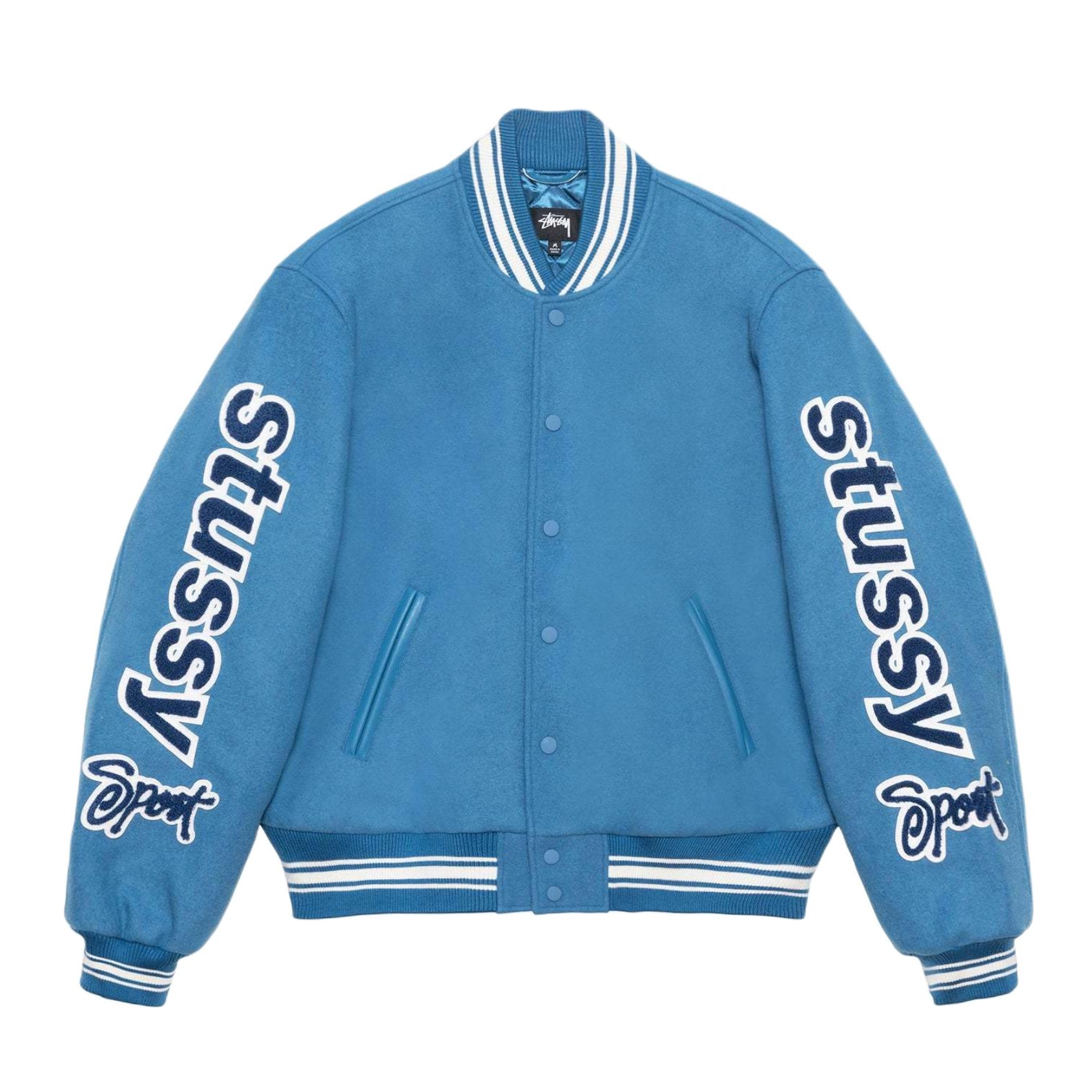 【徐明浩同款】Stussy 宽松字母贴画设计夹克 男女同款 115748 蓝
