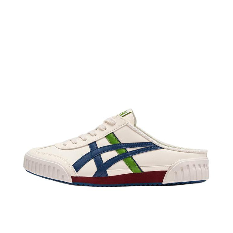 推荐商品：Onitsuka Tiger Machuation Sabot 复古 防滑耐磨 减震 舒适百搭 轻便透气 一脚蹬 合成革 休闲鞋 米色/深蓝色
