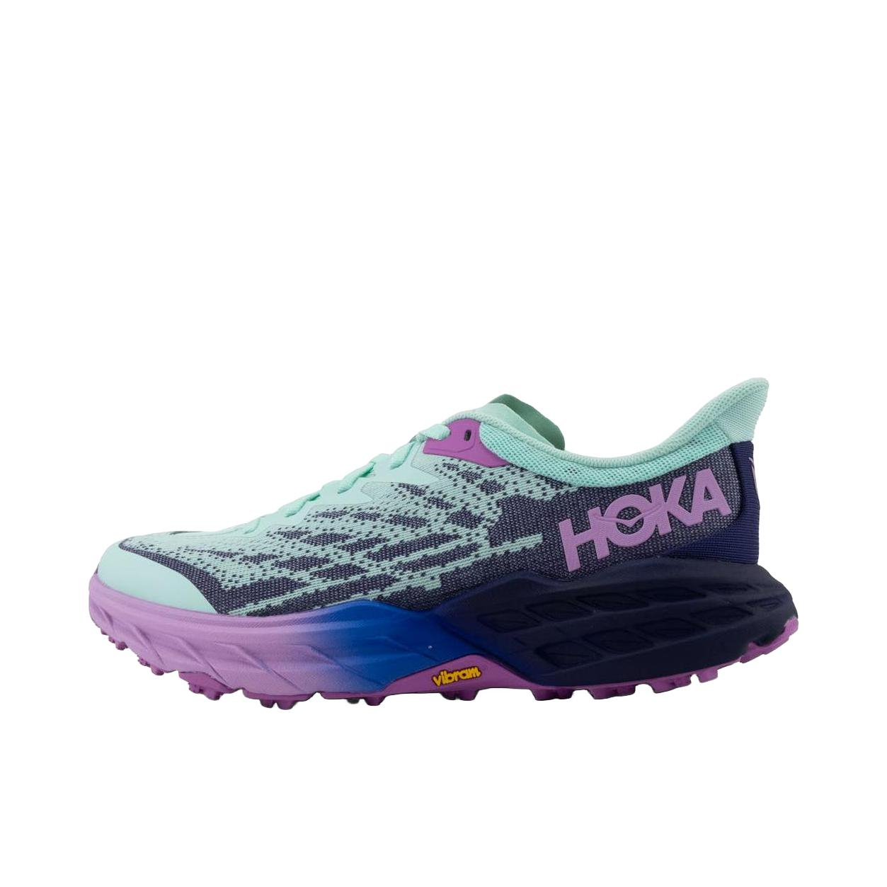 推荐商品：HOKA ONE ONE Speedgoat 5 飞速羚羊5 减震回弹 越野 支撑 网面织物 合成革 跑鞋 女款/绿色/紫色