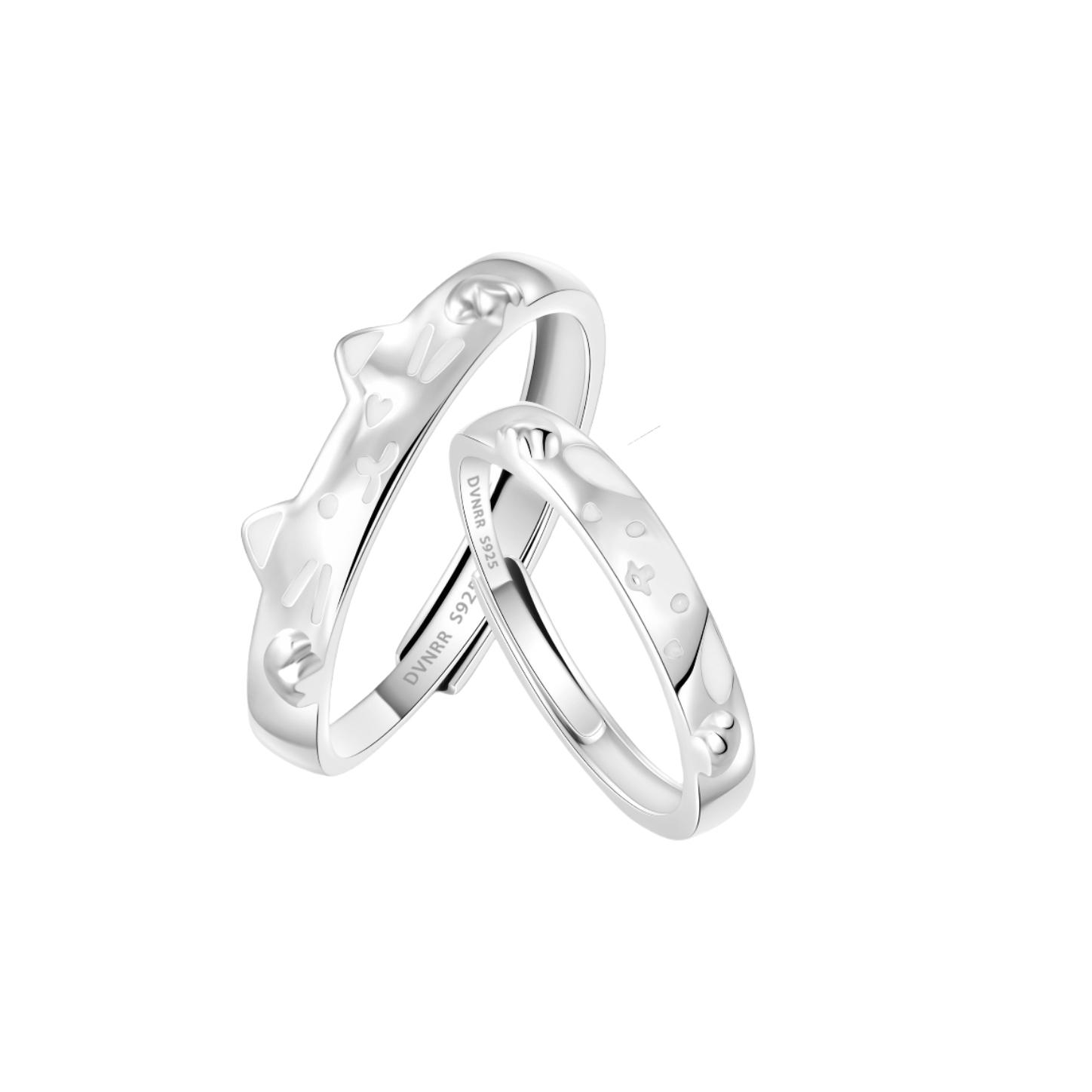 推荐商品：DVNRR 猫狗之恋S925银情侣戒指 DVN1498