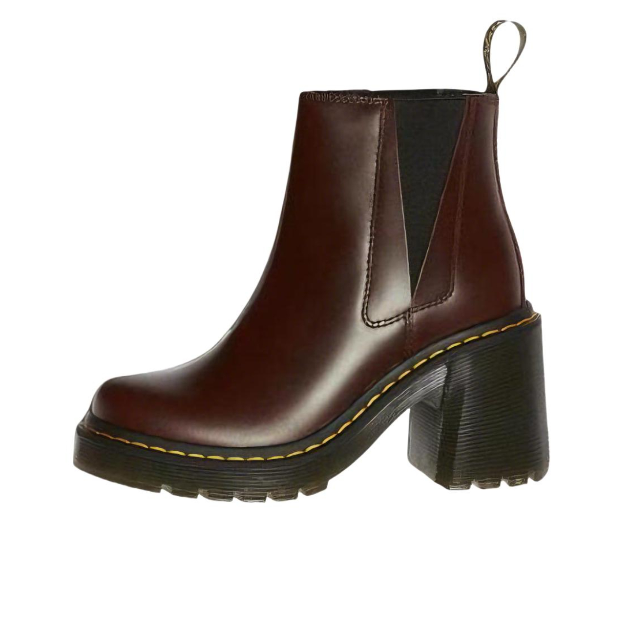 推荐商品：Dr. Martens Spence 短筒 高跟 马丁靴子 深棕色