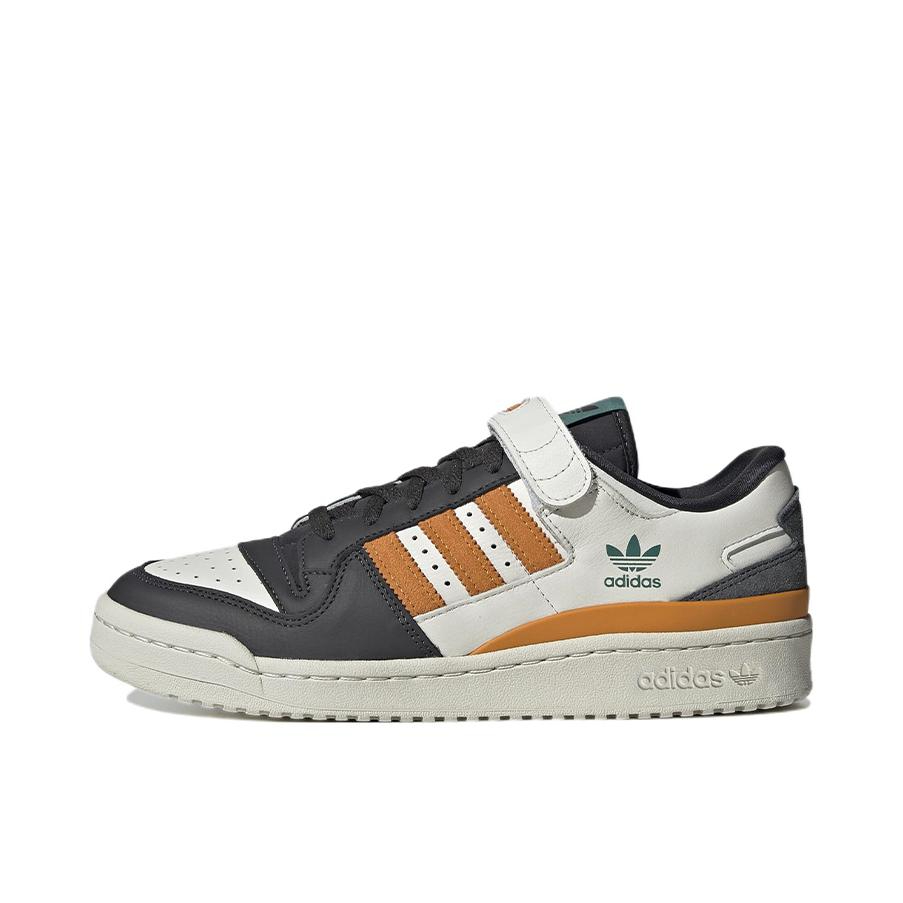 推荐商品：adidas Originals Forum 板鞋 轻便复古防滑时尚魔术贴篮球风薄底包裹性 白色/黑色/橘黄