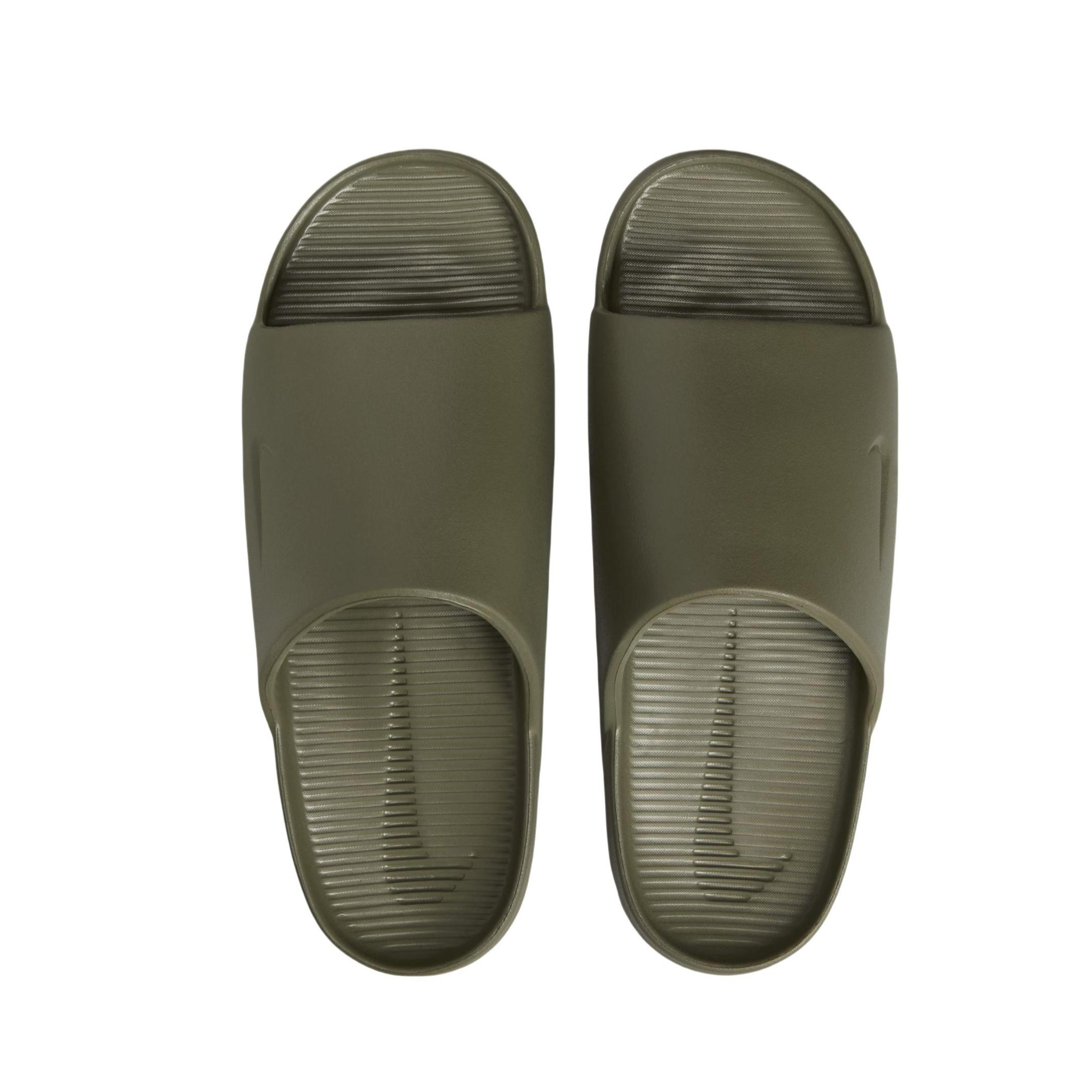推荐商品：Nike Calm Slide 抓地 防滑耐磨 回弹 增高 防水 一字 拖鞋 中橄榄绿/橡皮中褐