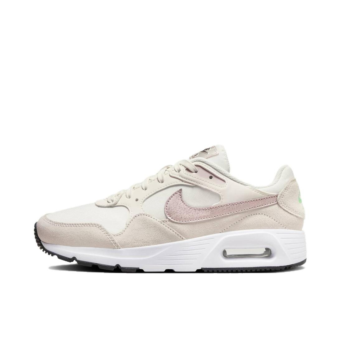 推荐商品：Nike Air Max SC 防滑耐磨 舒适缓震 网布透气 织物 气垫 减震 复古 合成革 耐穿 运动休闲鞋 女款/米粉