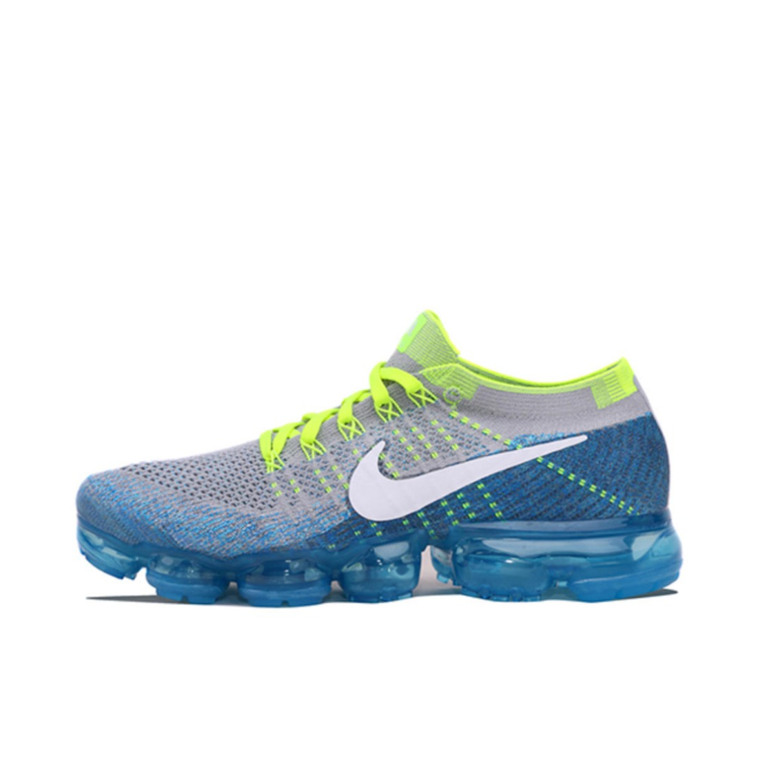 推荐商品：Nike Air VaporMax 跑鞋 气垫缓震防滑耐磨舒适轻便百搭简约运动全掌编织支撑休闲圆头 Wolf Grey Chlorine Blue 狼灰/亮蓝