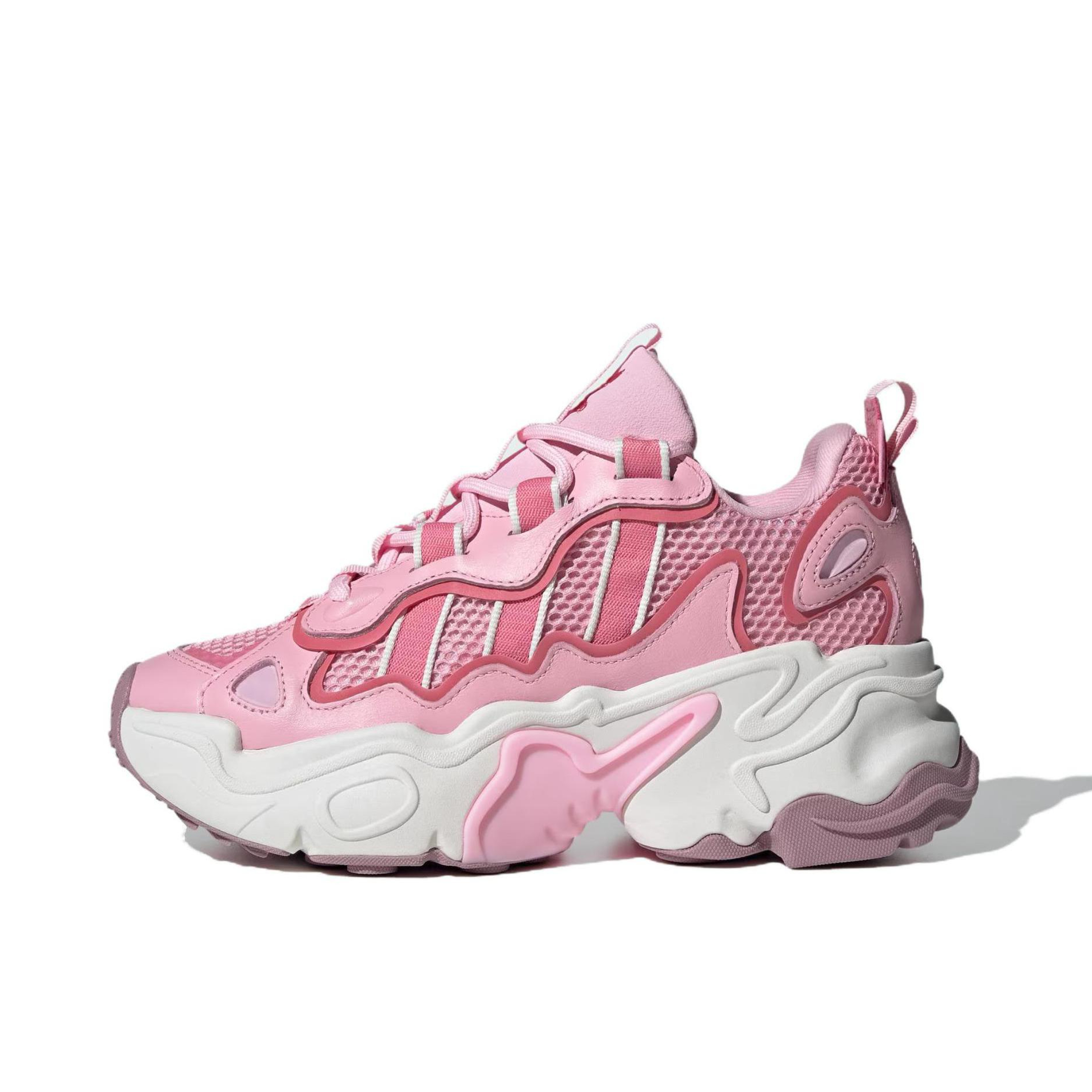 推荐商品：adidas Originals  Ozthemis  减震防滑 耐磨增高 网布贴合  老爹鞋 女款/粉色