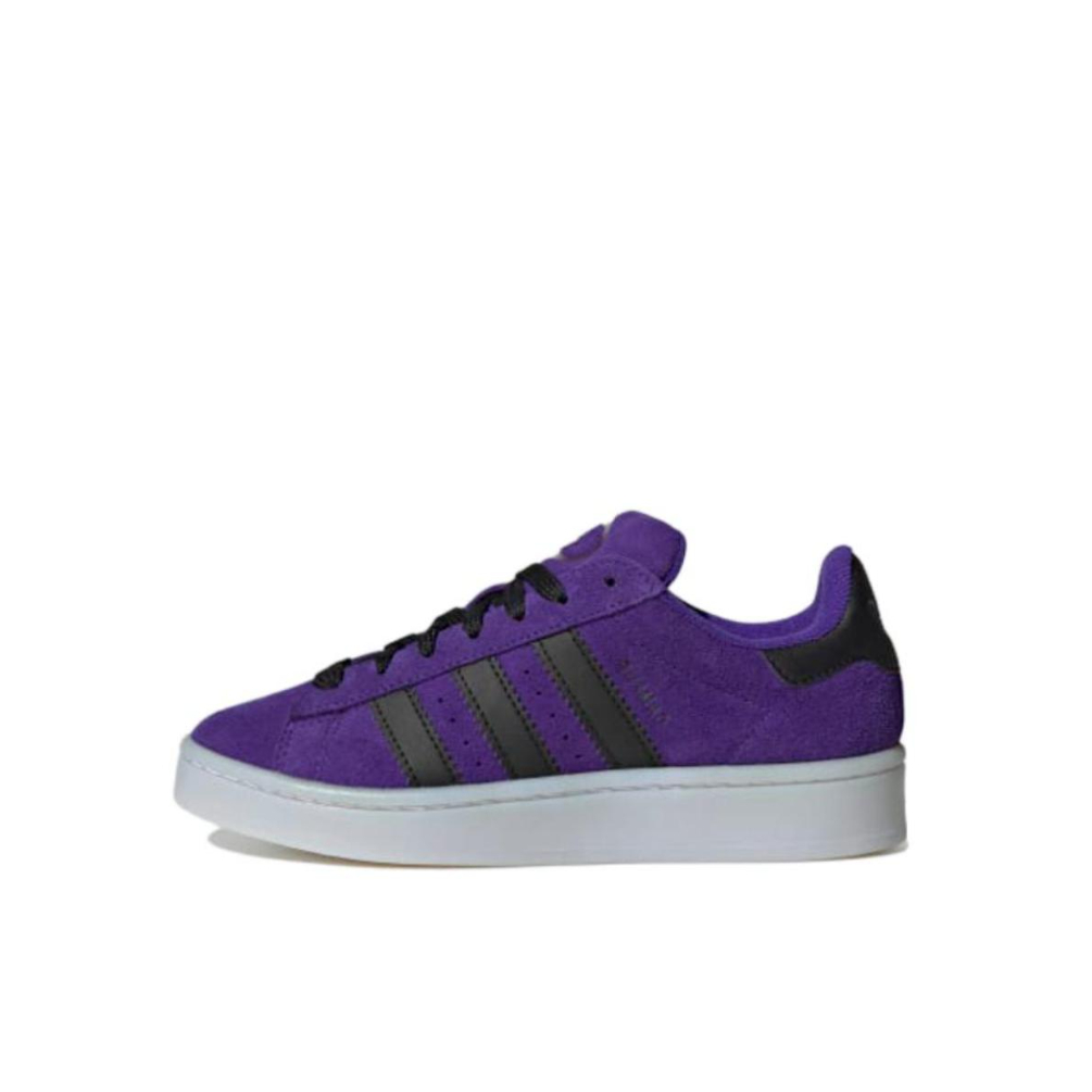 推荐商品：adidas Originals Campus 00s 板鞋 面包鞋 复古缓震透气轻便薄底贴合耐穿圆头包裹性平跟支撑 大童/紫色/正黑色