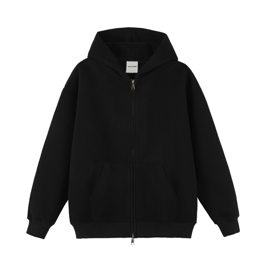推荐商品：【李明峻同款】BEETLE TOWN  纯色拉链落肩连帽卫衣 男女同款 BTOWN-Y29-KS001-1 黑