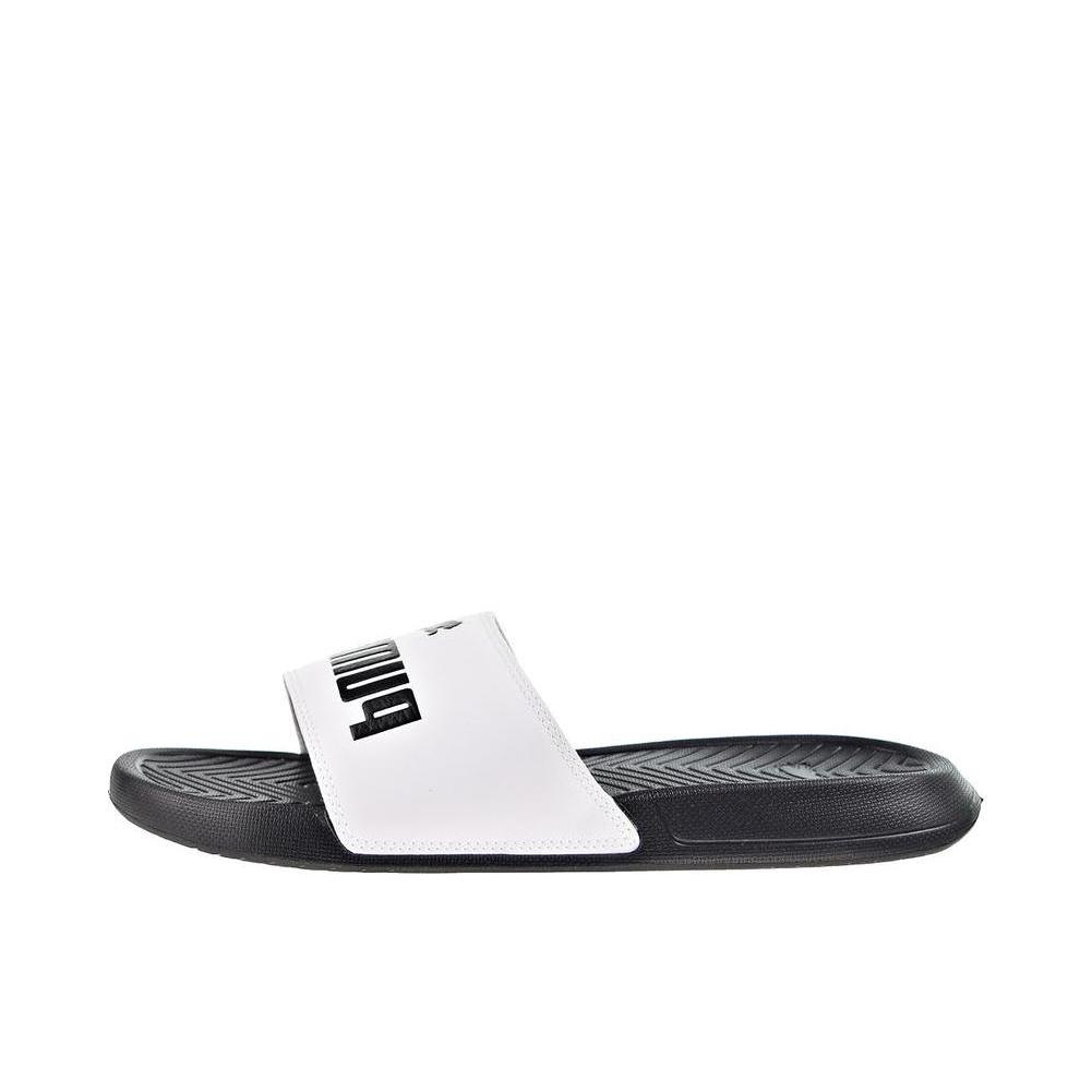 推荐商品：Puma/彪马 Popcat Slide 拖鞋 舒适轻便防滑耐磨复古时尚休闲运动沙滩一字型 Black/White 黑白