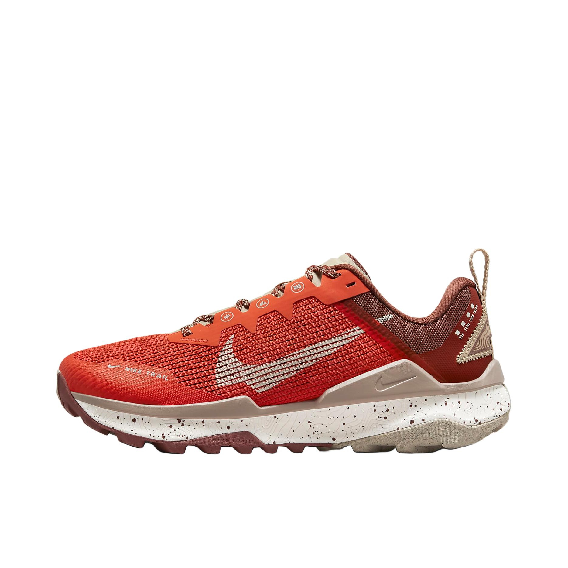 推荐商品：Nike Wildhorse 8 跑鞋 防滑耐磨网面透气缓震回弹舒适百搭时尚潮流长跑圆头包裹性 女款/红色/褐色