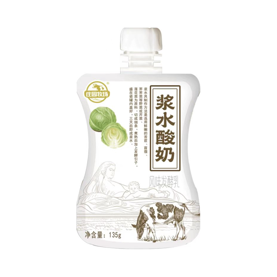 推荐商品：庄园牧场 风味发酵乳 浆水酸奶 袋装