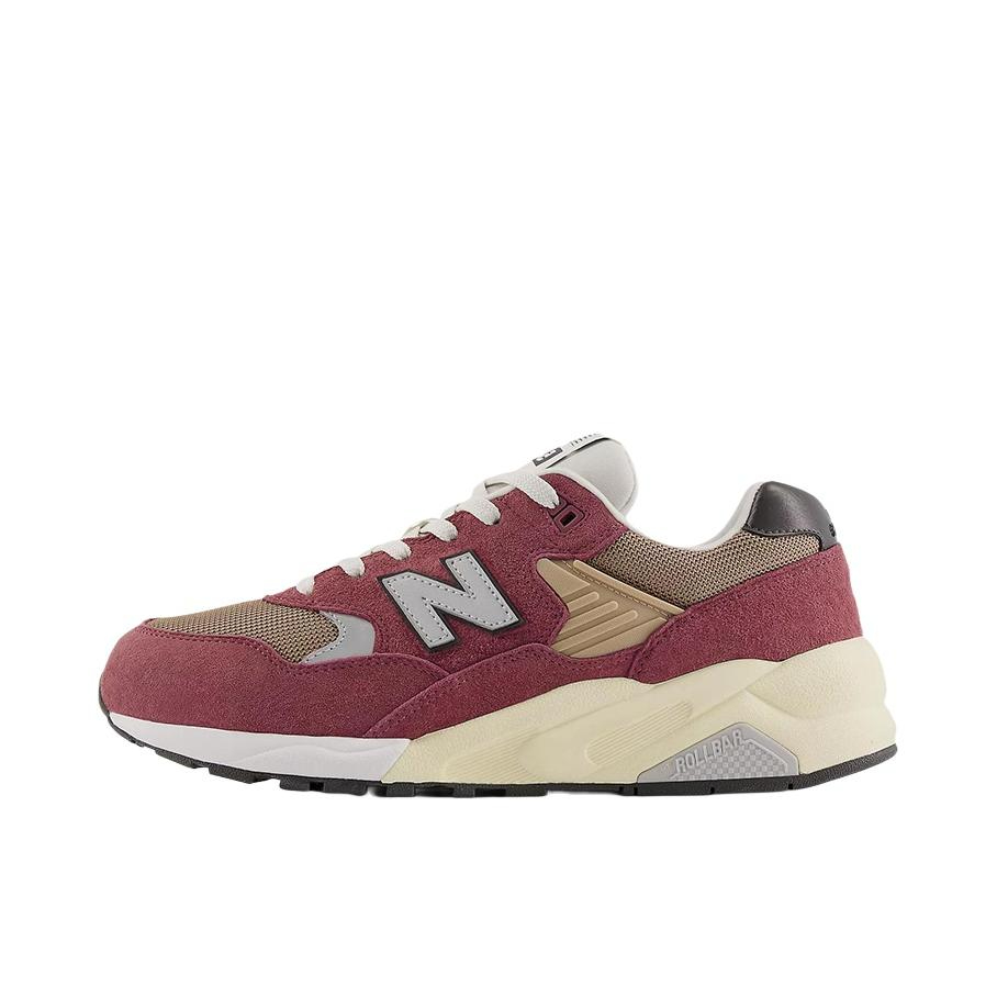 推荐商品：New Balance 580 潮流复古 减震防滑 轻便透气 耐磨 舒适 织物 低帮百搭 运动休闲鞋 米白色/红色