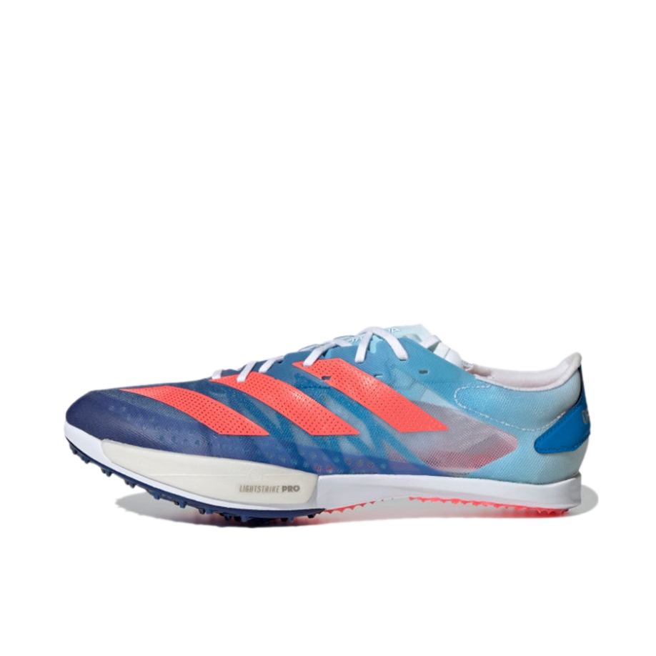 推荐商品：adidas Adizero Ambition 跑鞋 全能战士1减震田径短跑体测训练碳板 湛蓝