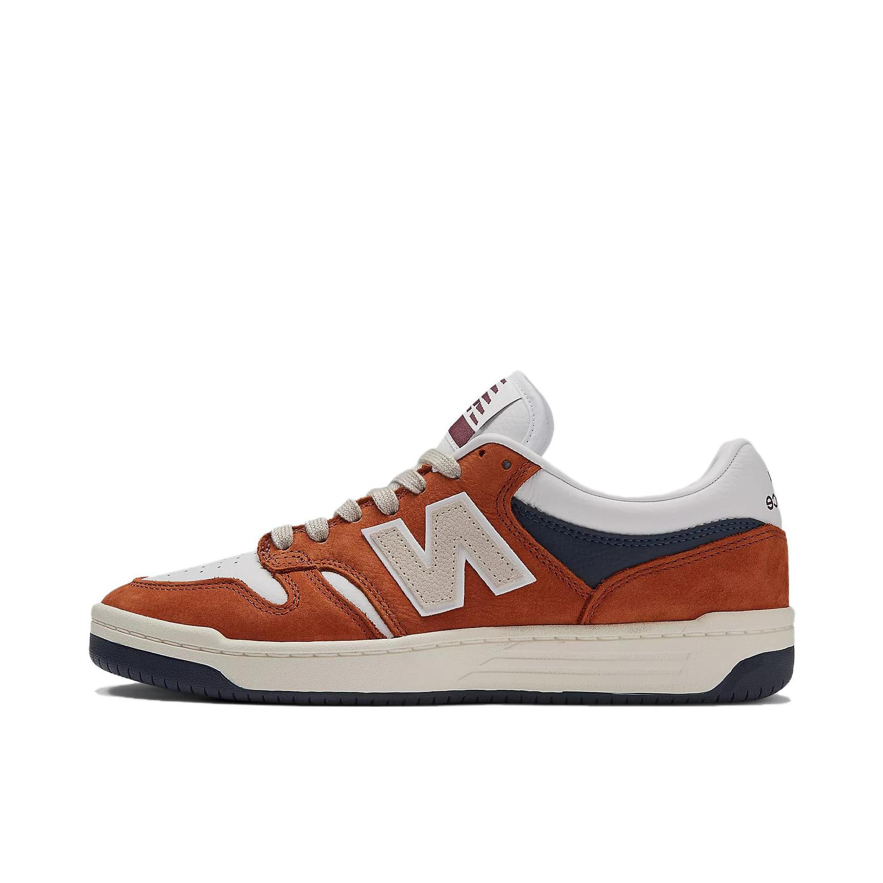 推荐商品：New Balance numeric 480 薄底 减震耐磨 防滑轻便 透气 复古 板鞋 橙红色