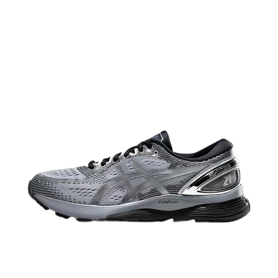 推荐商品：Asics/亚瑟士 Gel-Nimbus 21 跑鞋 舒适缓震防滑耐磨稳定支撑网面透气织物合成革慢跑 Sheet Rock/Silver  黑银