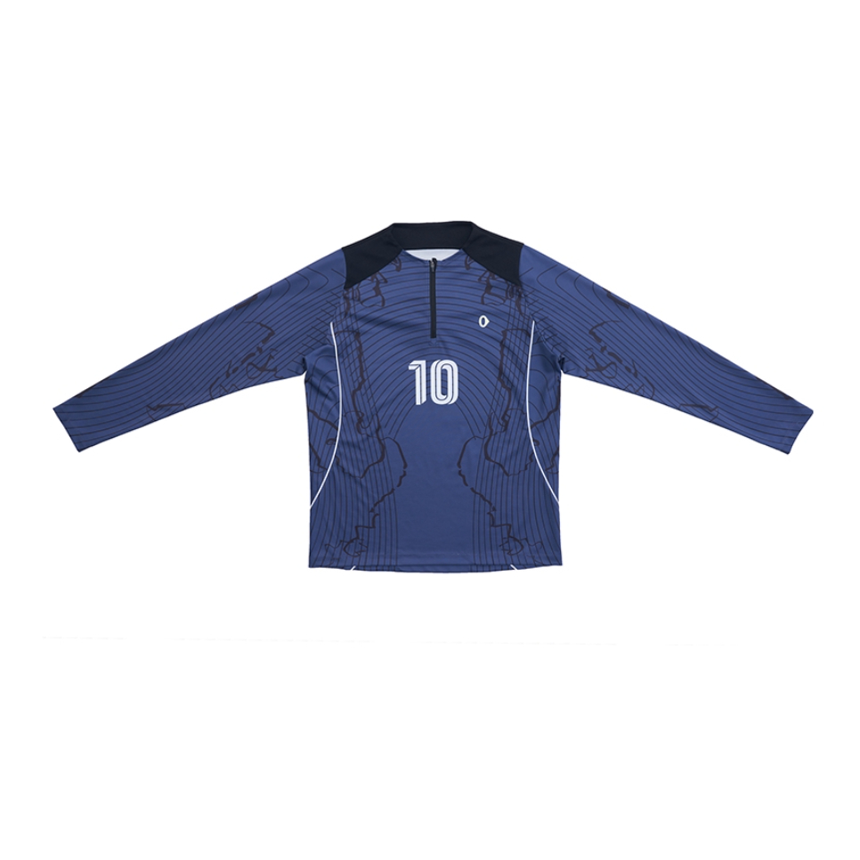 推荐商品：Ankorau/安高若 速干耐磨透气长袖足球服 女装 灰蓝