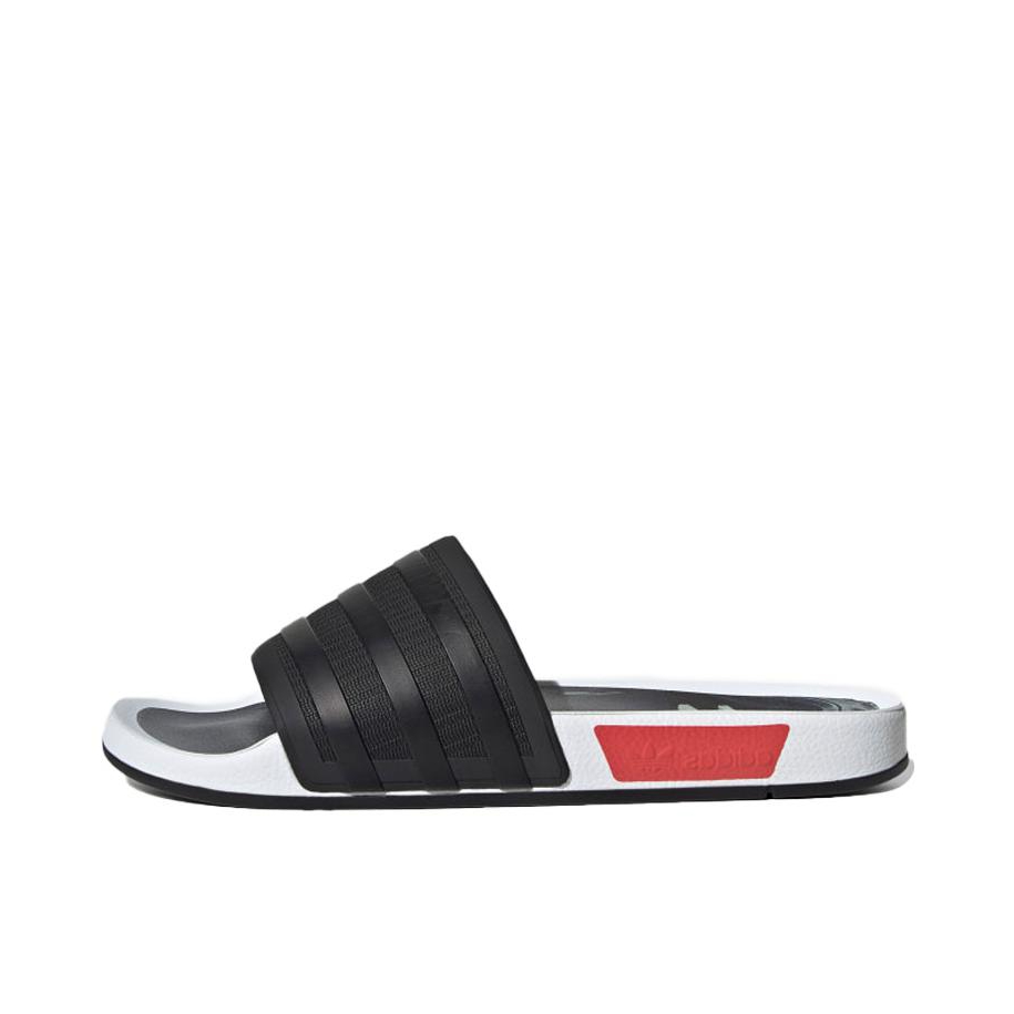 推荐商品：adidas Originals Adilette 一字 潮流时尚 轻便透气 防滑 沙滩 拖鞋 黑色/白色/浅水蓝