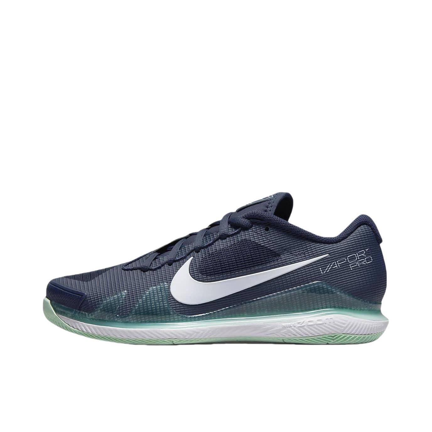 推荐商品：Nike Air Zoom Vapor Pro 硬地 球场 防滑耐磨 减震透气 舒适轻便 织物 网球鞋 蓝色/绿色/白色