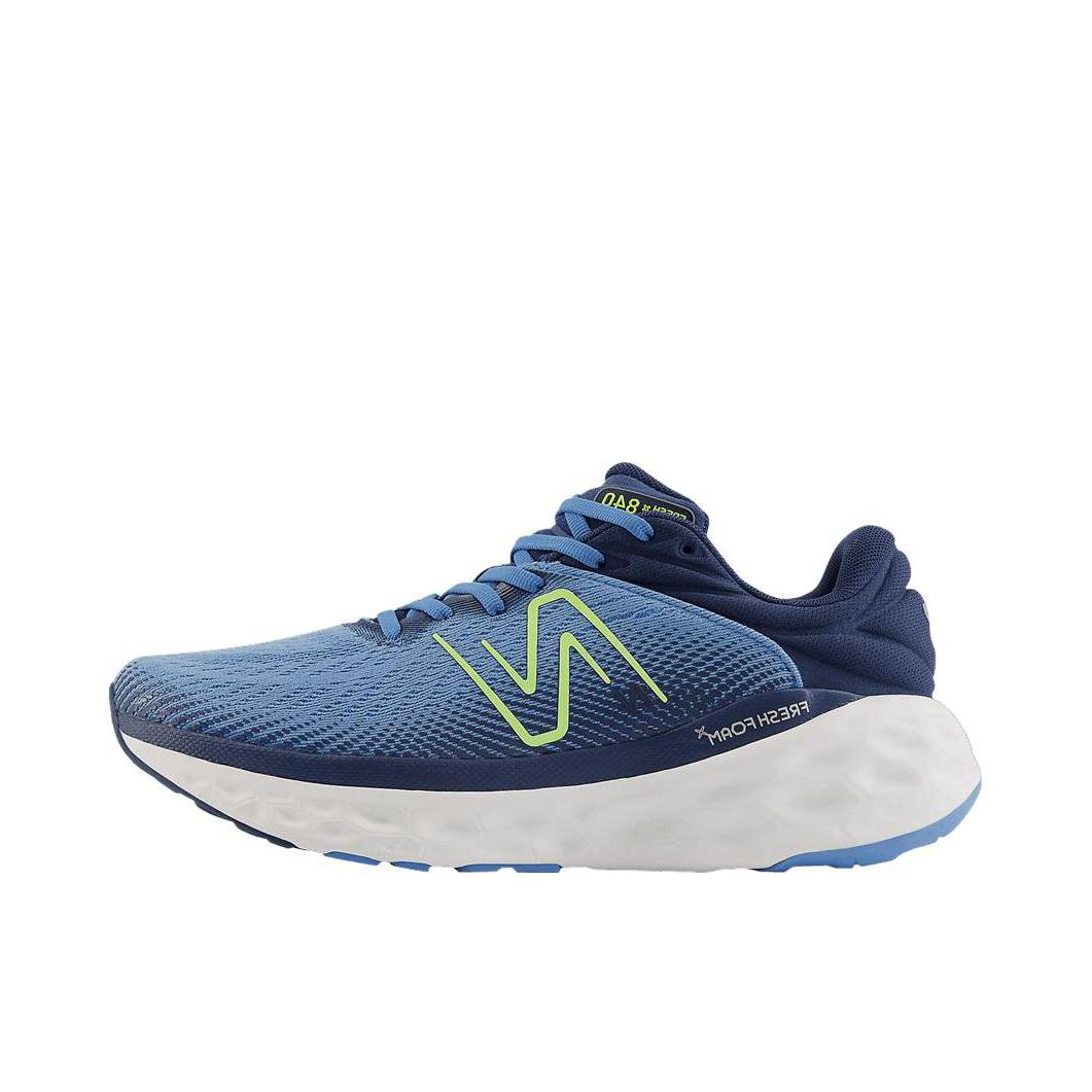 推荐商品：New Balance 840 跑鞋 减震回弹防滑耐磨透气织物合成革复古 蓝色/白色/绿色