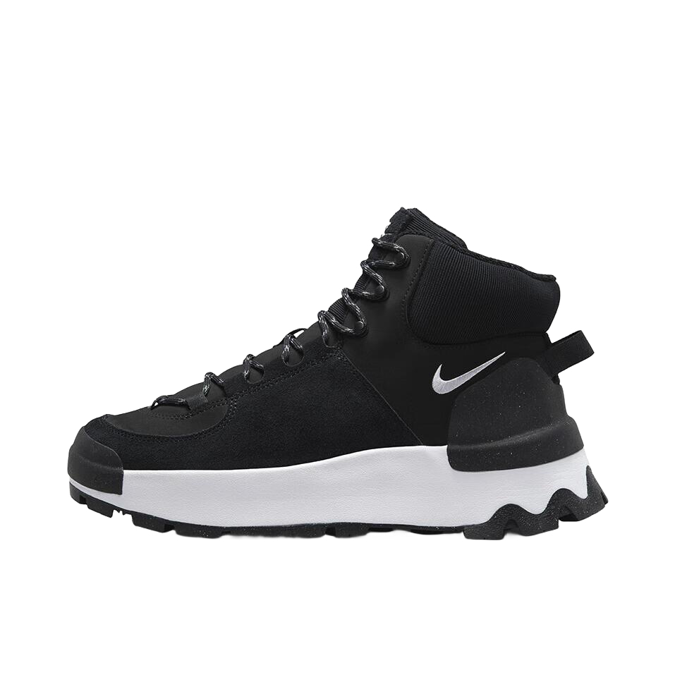 推荐商品：Nike Classic City Boot 易穿脱 抓地耐穿 耐磨 生活运动 短筒 圆头 登山鞋 马丁靴 黑色/白色