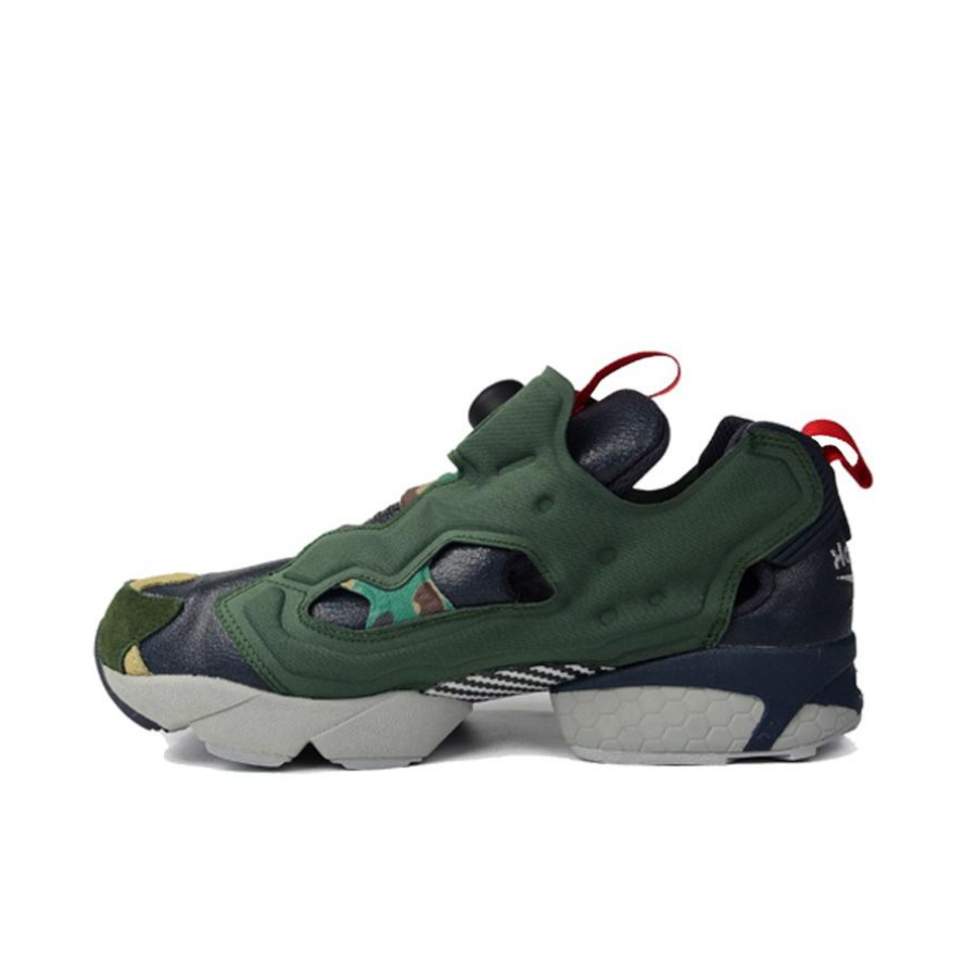 推荐商品：Reebok/锐步 Insta Pump Fury SMG 运动休闲鞋 舒适防滑耐磨减震回弹织物脚蹬合成革网布拼接圆头复古 Ninja turtle 忍者神龟联名/军绿/黑色