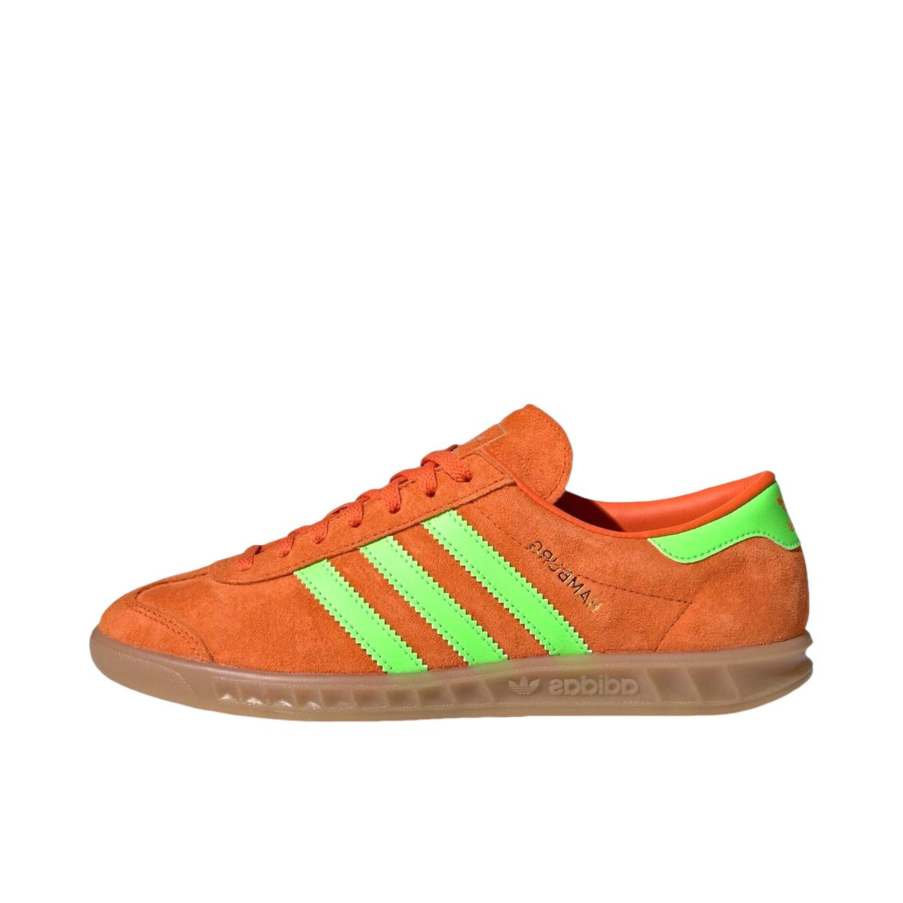 推荐商品：adidas Originals Hamburg 绒面革 复古 轻便 防滑耐磨 合成革 运功休闲鞋 橙色/绿色