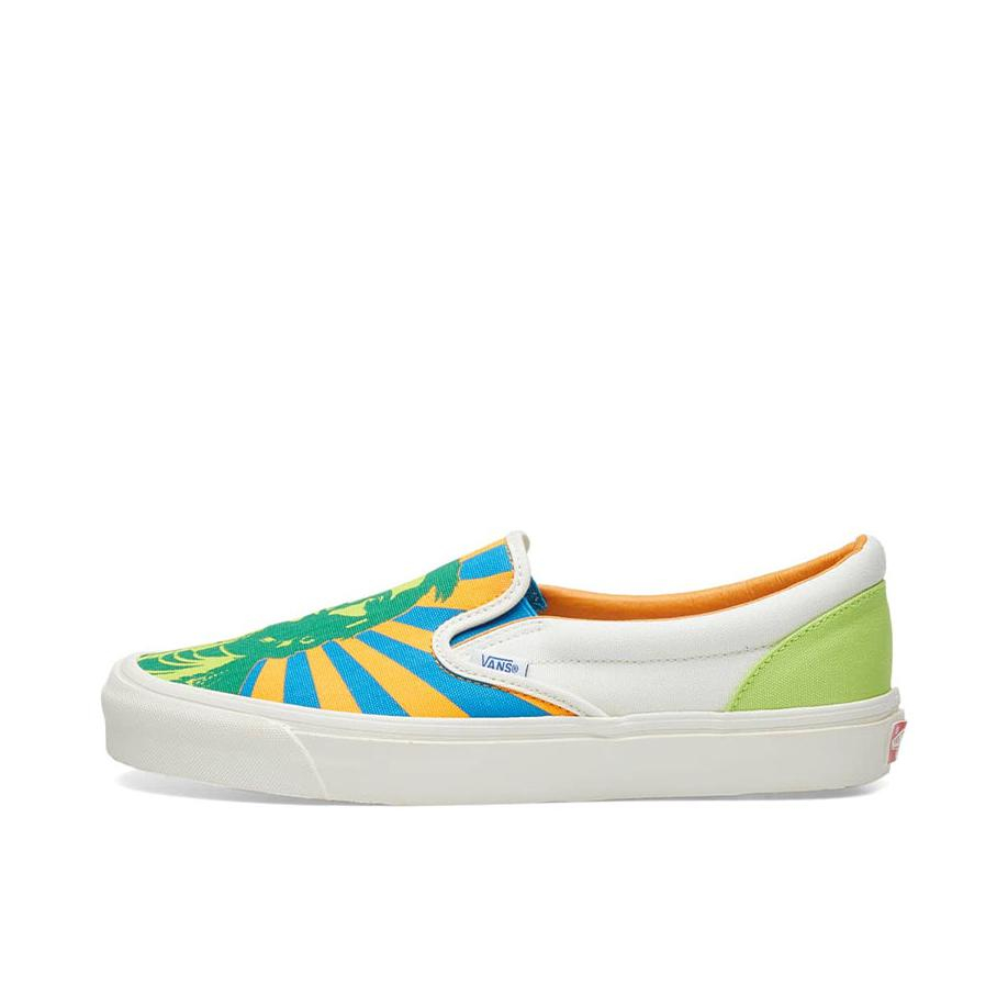 推荐商品：Vans/范斯 Classic Slip-on 防滑 简约 棋盘格 一脚蹬 百搭 休闲 帆布鞋 Sunrise JVH联名/绿色/棕色